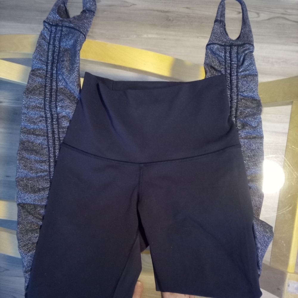 Lululemon Athletica Charcoal And Black Leggings
